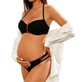 thumbnail image 2 of Xdegoge Maternity Swimsuits for Women V Neck Ruched Tummy Control One Piece Bathing Suits Crinkle Textured Solid Slimming Beachwear, 2 of 9