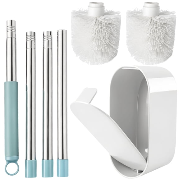 3.92 ft Toilet Bowl Brush Cleaner and Caddy Holder Set Toilet Scrubber for Bathroom