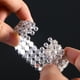 thumbnail image 5 of BRIGHTFUFU Pulsera con tachuelas de diamantes de imitación Brazalete con incrustaciones de diamantes de imitación Pulsera de puño abierto de tres capas (Plata), 5 of 6