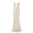 thumbnail image 2 of Gibobby Vestidos para mujer casuales Vestido de noche sexy con escote en V y lentejuelas para mujer con abertura(Caqui,XL), 2 of 5