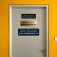 thumbnail image 4 of Signs ByLITA Standard Listen to music with headphones on Door or Wall Sign Easy Installation | Shared Accommodation | Sign for Home, Business, AirBNB and Office Spaces Sign (Brushed Gold) - Small, 4 of 9