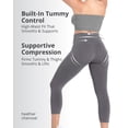 thumbnail image 3 of SlimMe Women's High-Waist Control Seamless Shapewear Leggings - Womens - Female, Medium, Heather Charcoal, 3 of 12