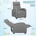 thumbnail image 7 of Homall Recliner Chair Single Sofa Chair Small Recliner Home Theater Seating PU Leather Living Room Sofa,Gray, 7 of 7