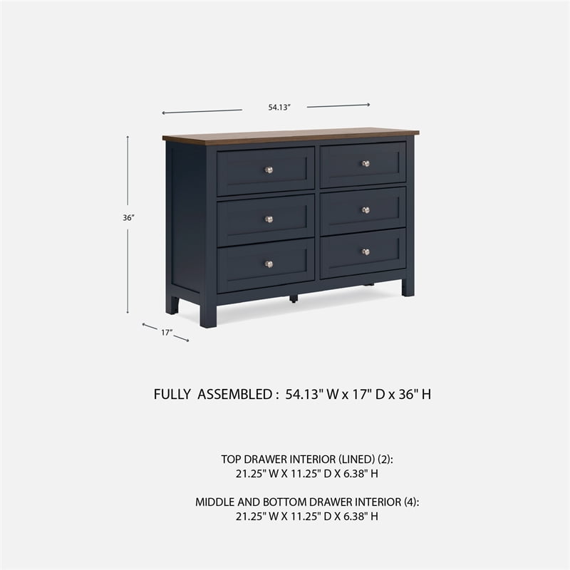 Ashley Furniture Landocken Brown & Blue Dresser