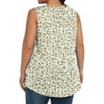 thumbnail image 6 of ITSAME Women's Plus Size Tank Tops, Floral Prints Sleeveless Round Neck Summer Casual Loose Blouse Beige 2XL, 6 of 6