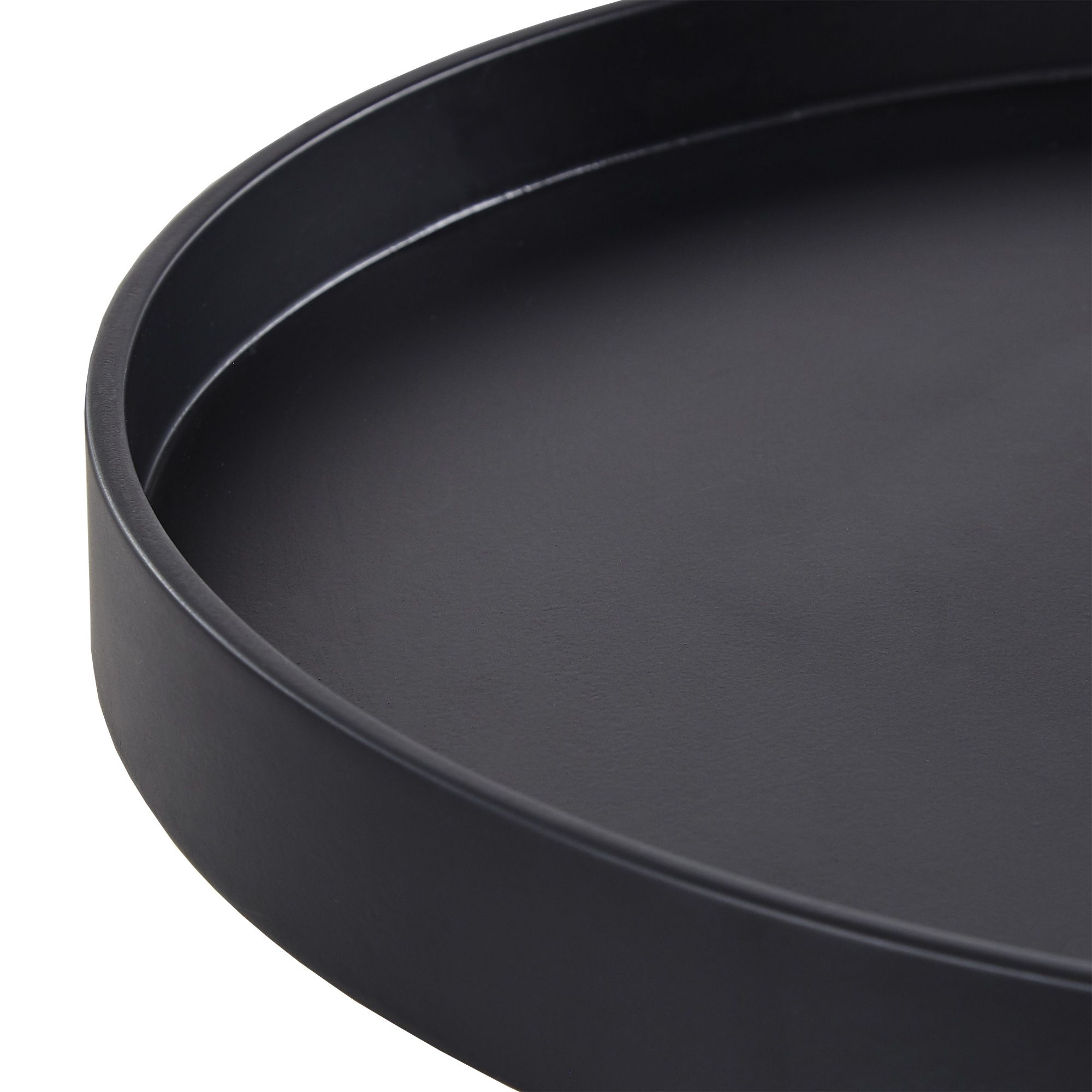 Weston Home Chelsea Lane Round Top Tray End Table, Black