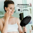 thumbnail image 4 of OVENTE 9" Rechargeable Lighted Tabletop Makeup Mirror with Mini Magnetic 10X Magnifying Mirror, Touch Screen Dimmable LED Lights, Portable Vanity Mirror Perfect for Bathroom or Travel, Black MOT22B, 4 of 8