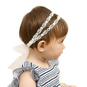 DANMY Baby Girl Super Elastic Headband,Cotton Lace Toddler Hair Band,Infant Soft Turban Hair Accessories Set