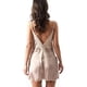 thumbnail image 3 of Camisón de satén con escote en V profundo y encaje para mujer, 3 of 5