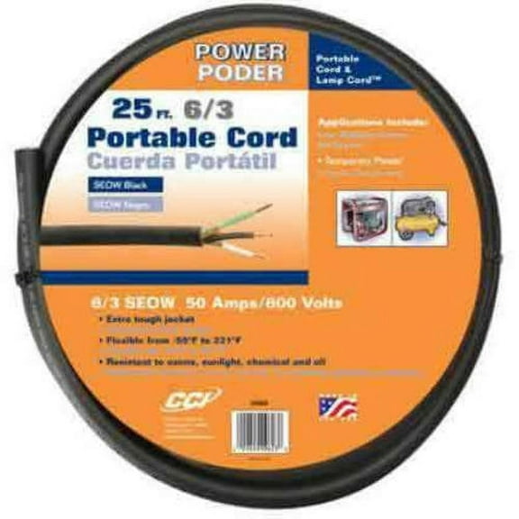 Coleman Cable 096030008 6/3 25' SEOOW Seoprene Wire