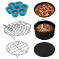 thumbnail image 1 of 6Pcs Air Fryer Accessories for Dual Air Fryer, Multi-Layer Dehydrator Rack with 4 Barbecue Sticks, 1 of 5