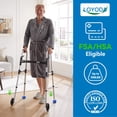 thumbnail image 2 of Andador Loyoda para personas mayores, ligero, compacto, plegable, estándar, con 2 pelotas de tenis precortadas, altura ajustable, soporta hasta 169 kg, apto para FSA/HSA, color negro (andador con pelo, 2 of 5