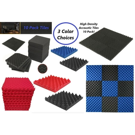 10 PK Acoustic Foam Egg Crate Panel Wall Tile Soundproofing 12 x 12 x