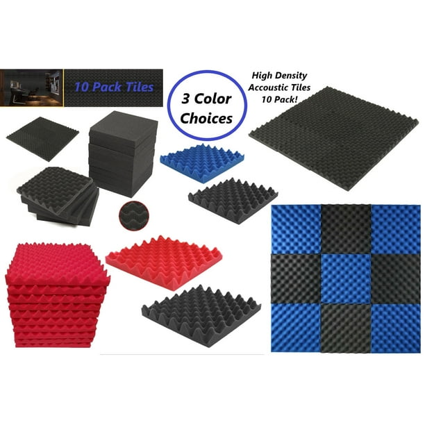 10 PK Acoustic Foam Egg Crate Panel Wall Tile Soundproofing 12 x 12 x 1