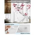 thumbnail image 3 of No Hook Cloth Fabric Shower Curtain with Snap in Liner, Cherry Blossoms Waterproof Shower Curtains Set with See Through Top Window, Pink Pastoral Modern Gradient Spring Bath Curtains Shower 60"x72", 3 of 6