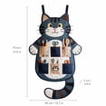 thumbnail image 3 of Cat-Shaped Patchwork Wall Organizer, 27.6x15.7 Inch Hanging Storage Pouch with Multiple Pockets for Keys & Tools, Canvas Entryway Decor A, 3 of 8