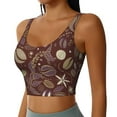 thumbnail image 2 of Fotbe Coffee and Flowers Pattern Womens' Sports Bra Longline Wirefree Padded with Medium Support Sports Moisture-Wicking Workou Vest,Tank Top-XX-Large, 2 of 7