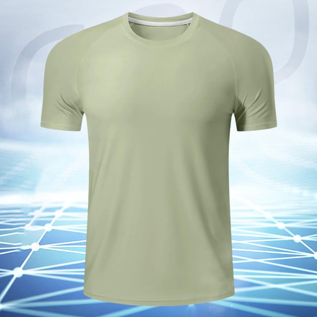 pstuiky camisetas para hombre, Camisa informal de manga corta con cuello redondo y estampado de cera lavada de color liso para hombre camisetas de hombre xl