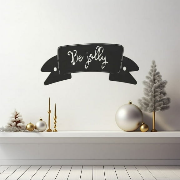 LaModaHome Be Jolly Design, Metal Wall Art, Festive Christmas Decor, Holiday Themed Steel Home Accents,Unique Seasonal Interior Decoration,Perfect GiftHome Decoration Gift -7.9"x18.1"/20x46cm