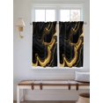thumbnail image 6 of Tier Curtains 45 Inches Long, Marble Black Window Treatment Curtain Drapes, Vintage Gold Art Abstract Farmhouse Window Half Privacy Curtains for Bedroom Bathroom, 42"x45", 2 Panels, 6 of 7