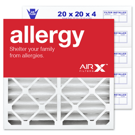 AIRx Filters Allergy 20x20x4 Air Filter MERV 11 Replacement for White Rodgers FR1600M-108 FR1600M-111 to Fit Media Air Cleaner Cabinet White Rodgers ACM1600M, 6-Pack