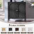 thumbnail image 6 of Aitjunz 92.63'' W Modern TV Console, Wooden TV Stand up to 80 Inch, Mid Century TV Cabient w/Adjustable Shelves for Storage, Arched Fluted Doors Design for Living Room, Grey, 6 of 6
