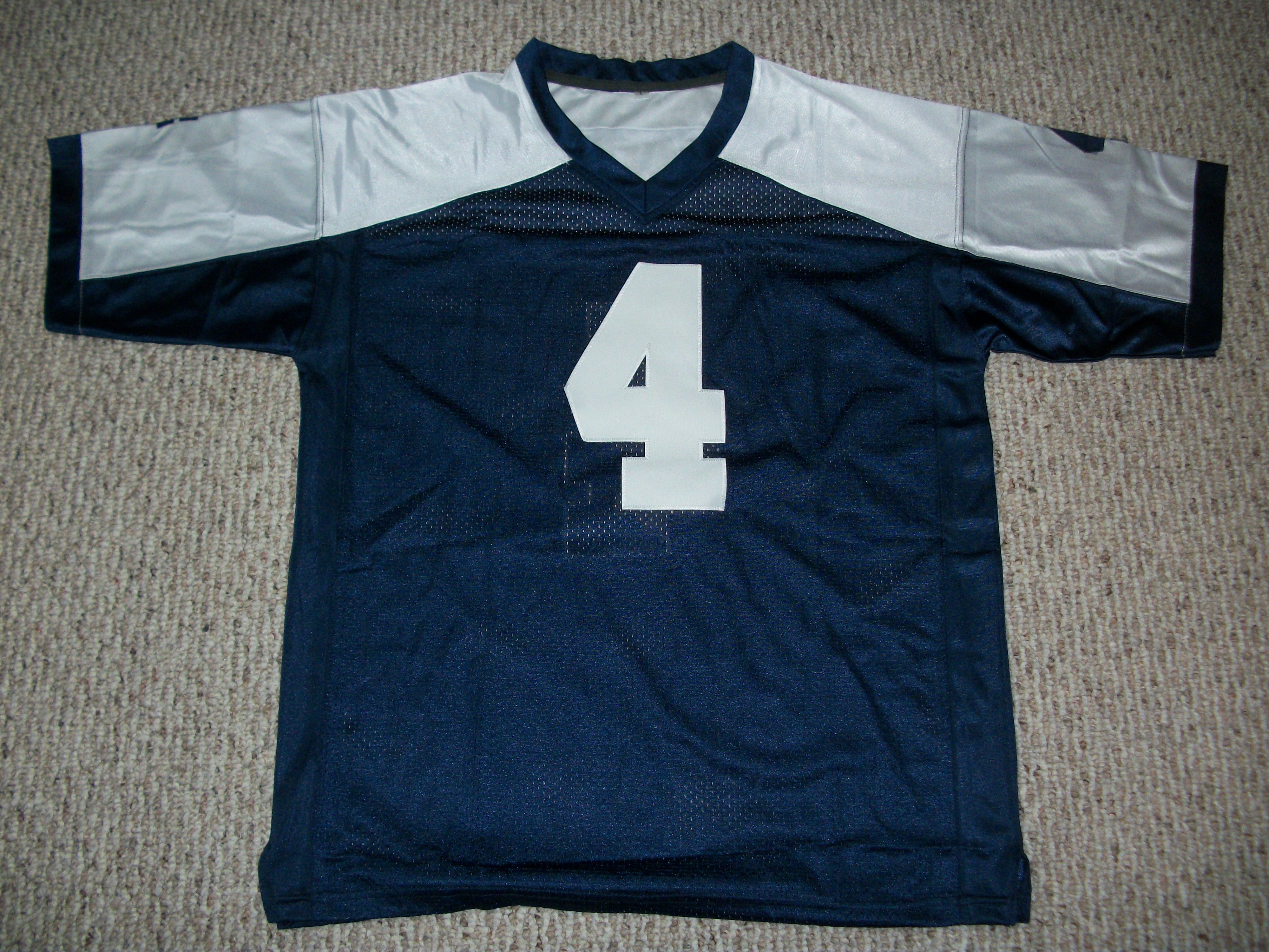Unsigned Dak Prescott Jersey #4 Dallas Custom Stitched Thanksgiving Blue  Football New No Brands/Logos Sizes S-3XL 