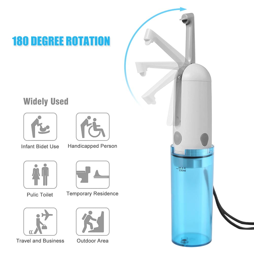 SkyAuks Rechargeable Mini Portable Bidet Sprayer, USB Charge Handheld Bidet with 2 Pressure Options