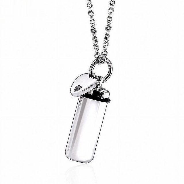 Love Stainless Colgante de píldora de acero, joyería, colgante de urna, collar de botella de perfume de acero de titanio, accesorios para hombres y mujeres