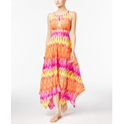 INC Womens Petites Printed Embellished Sundress Orange PS