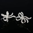 thumbnail image 2 of 2.5Ct Natural Moissanite Diamond Ribbon Bow Stud Engagement Earrings in 14K White Gold, 2 of 2