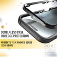 thumbnail image 5 of Rome Tech Funda Protectora de Doble Capa a Prueba de Golpes para iPhone 16 Pro con Clip para Cinturón y Soporte, Color Negro, 5 of 5
