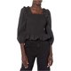 thumbnail image 1 of The Drop Mujer Marisol Smocked Ruffled Blusa negra XL, 1 of 2