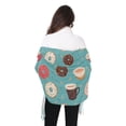 thumbnail image 5 of Donuts Tea Blue Winter Scarf for Women Fashion Warm Long Soft Blanket Scarves Gifts, 5 of 10