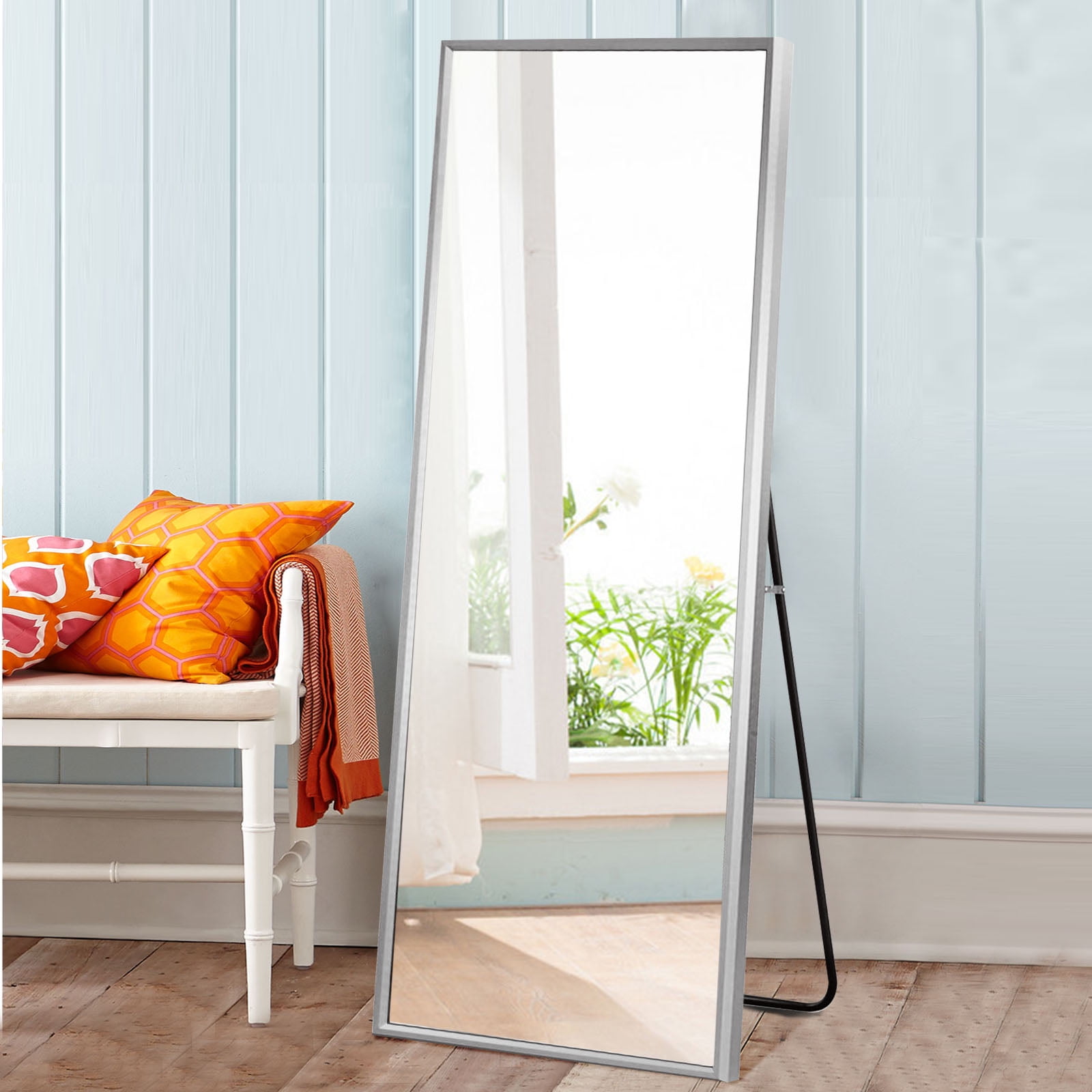 NeuType Full Length Mirror Floor Mirror with Stand Large Wall Mounted