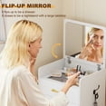 thumbnail image 5 of VKCC 3 in 1 Compact Vanity Desk Set with Flip Top Mirror Makeup Dressing Table with Stool and Drawers for Small Spaces, White, 5 of 9