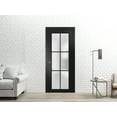 thumbnail image 5 of Slab Barn Door Panel 24 x 96 inches | Planum 2122 Matte Black Frosted Glass | Sturdy Finished Interior Doors | Pocket Closet Sliding, 5 of 6