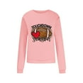thumbnail image 3 of LEAVINGSUO Blouses for Women 2023 Womens Plus Size Clearance $5 Fashion Women Round Neck Long Sleeve T-Shirt Printing Sweatshirt Blouse Tops Pink L, 3 of 4