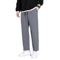 thumbnail image 2 of Sweatpants for Men Cotton with Pockets Lightweight Joggers Casual Loose Fit Soft Fleece Pants for Everyday , #02 Dark Gray XL, 2 of 5