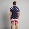 thumbnail image 6 of 4th of July Family Matching Outfits Red White Blue Patriotic Short Sleeve Tops and Shorts Set, 6 of 7