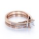 thumbnail image 4 of Impresionante Anillo de Compromiso de Doble Banda Vintage con Diamantes de Talla Princesa de 1,25 Uds, Pavé, Engaste Nupcial, Oro Rosa de 10 K, 4 of 6