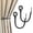 Black, variant on QIANJIA 2 Pack Curtain Holdbacks, USFOOK Decorative Window Drapery Tiebacks (2 Pack/1 Pair), Curtain Tie Back Hooks for Wall with Antique Silver Twisted Cage Finials (3.45" L x 5.35" W)