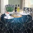 thumbnail image 4 of Coolnut 60"x60" Round Tablecloth, Halloween Spider Web On Blue Modern Table Cover for Home Decoration Washable Table Cloth for Dinner Picnic, 4 of 5