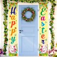 thumbnail image 2 of CoreLiving Spring Welcome Banner Flag Easter Outdoor Decor Bunny Rabbit Eggs Carrot Design Double Sided Garden Flag Front Door Hanging Sign Seasonal Decoration 12x71Inch, 2 of 7