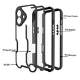 thumbnail image 2 of Designed For iPhone 16 Plus Phone Case,Military-Grade Protection,Transparent Back Designing,Heavy Duty Anti-Drop Shockproof Bicolor Rugged 4-in-1 Phone Case For iPhone 16 Plus,Black, 2 of 8