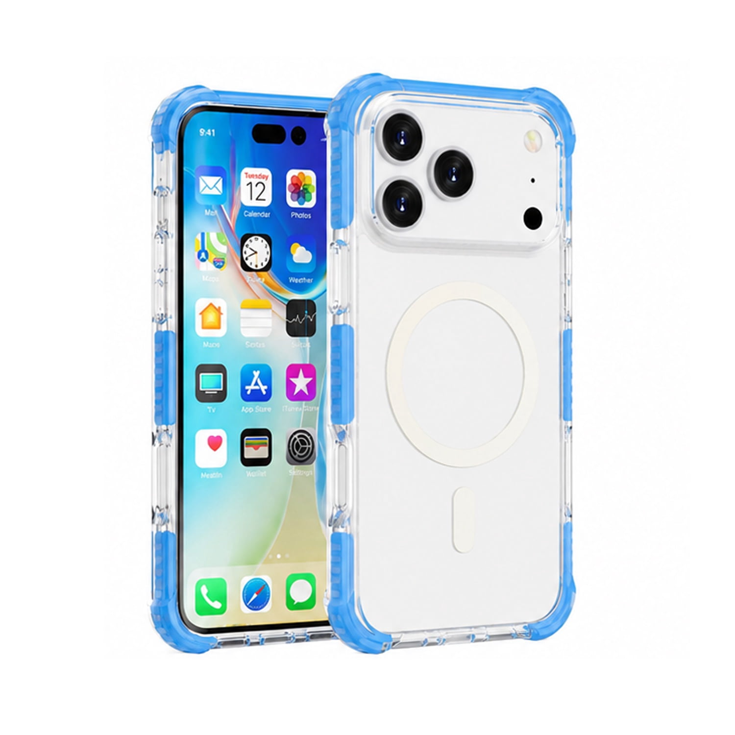 Lightweight Mesh Texture TPU Case for iPhone 17 Pro Max - Blue