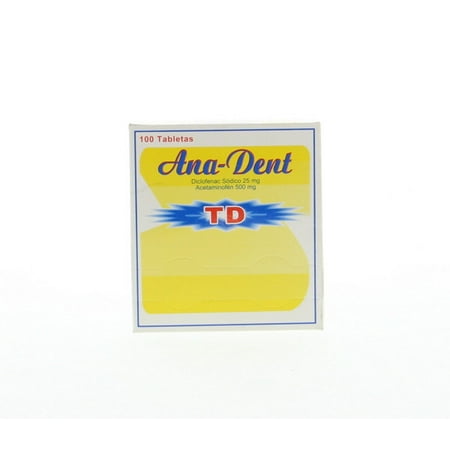 Ana-Dent For Dental Pain - Para Dolor Dental 100 Tabs (Pack of 2)