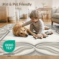 thumbnail image 4 of ODIKA 6'x9' Washable Area Rug Easy Care, Non-Shedding, Wave With Modern Geometric Border And Marble Swirl Abstract Minimalist Refined for Queen Size Bedroom Under Bed Master Suite, 4 of 7