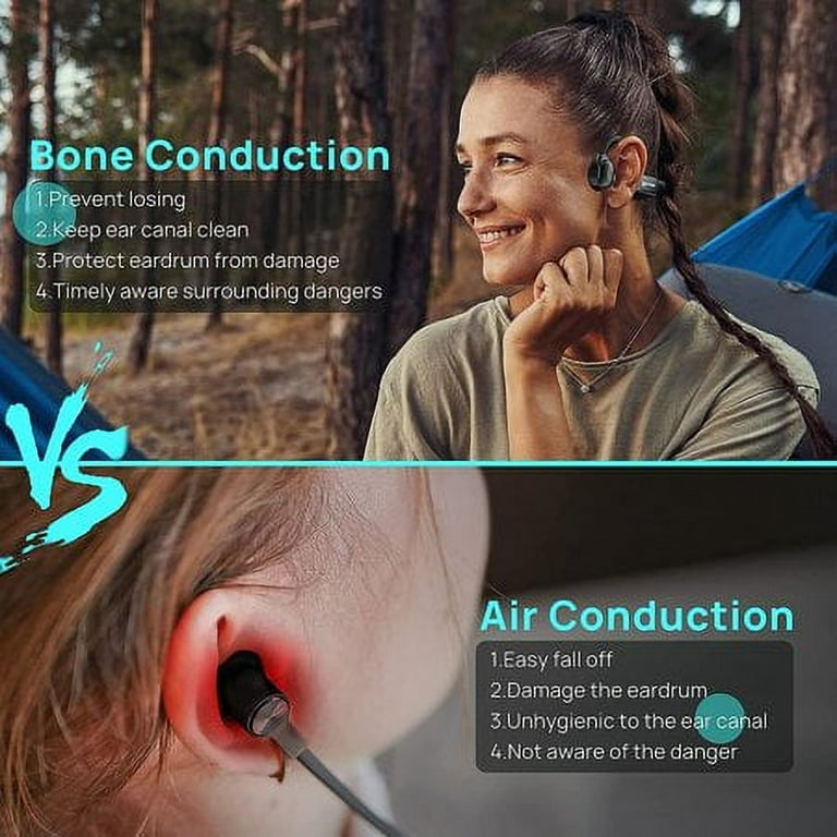 Bone Conduction Headphones Bluetooth Open-Ear Headphones with Built-in Mic,  Sweat Resistant Wireless Sport Earphones for Running Cycling Yoga Hiking