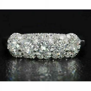 2.50ct Natural Round Diamond Beautiful Fancy Band Wedding Ring 14k White Gold